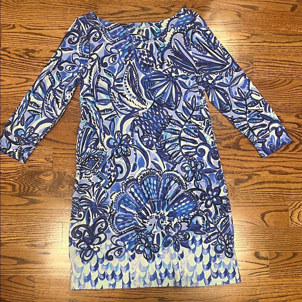 Lilly Pulitzer Blue and White Floral Dress